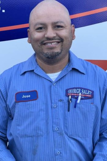a man wearing a blue shirt